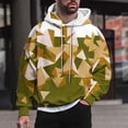 thumbnail image 2 of TFEOQRY Men's Hooded Sweatshirts Fashion Color Blocked Printed Pullover Long Sleeve Hooded Tops Sweatshirt Yellow, 2 of 6