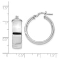 thumbnail image 4 of 925 Sterling Silver Rhodium Plated Women's 7.5mm x 26mm Tube Hoop Earrings, 4 of 4