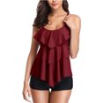 thumbnail image 3 of Trajes de baño Tankini para mujer Top Tankini con volantes en capas y pantalones cortos Trajes de baño de dos piezas Xemadio HMHZ323-13, 3 of 5