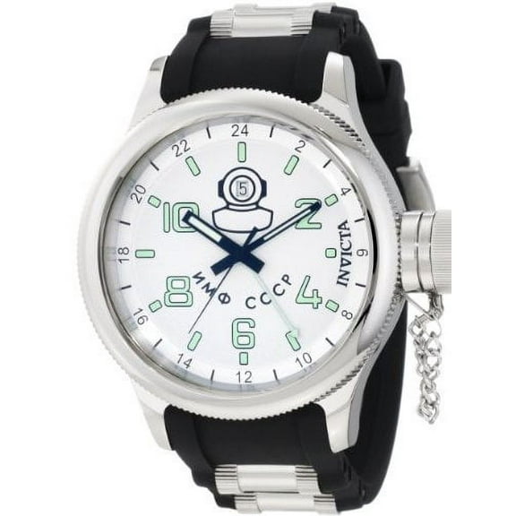 Men's 7239 Signature GMT White Dial Black Polyurethane Watch