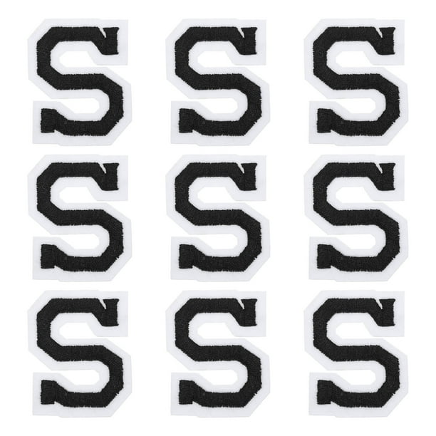 Uxcell Letras S Parches Negros de Planchar Letras S Parches Bordados para Ropa, Paquete de 9