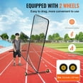 thumbnail image 6 of Baseball Softball L Screen, 7x7ft Pitching Net with Wheels, Protective Screen for Batting Cage, Portable Safety Net with Carry Bag & Stakes, 6 of 7
