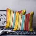 thumbnail image 2 of 18x18 Pillow Covers Set of 2, Red Aqua Stripe Throw Pillow Covers Decorative Couch Cushion Case, Country Abstract Art Colorful Striped Microfiber Square Pillowcases for Bedroom Car Living Room, 2 of 7