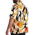 thumbnail image 3 of Basketball Men's Short Sleeve Poplin Shirt, Casual Printed Beach Button Down Summer Unisex Shirts, 3 of 6