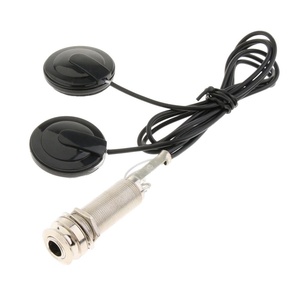 Acoustic Classical Guitar Pickup Piezoelectric Transducer with 1/4 Inch Connector 2 Transducer