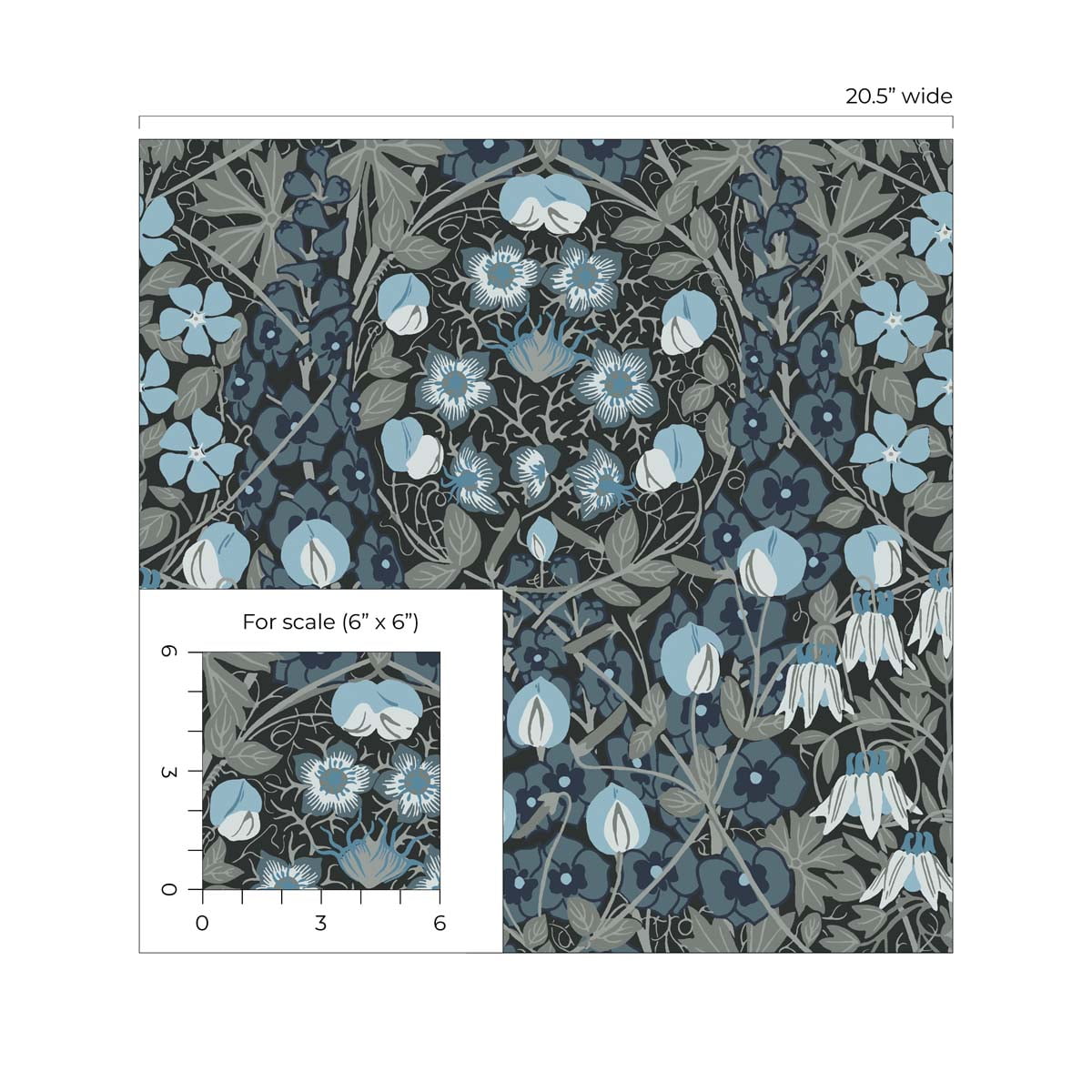 NextWall Bluestone Tulip Garden Peel and Stick Wallpaper