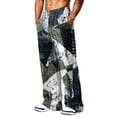 thumbnail image 6 of Hsovts Men's Sweatpants Relaxed Fit Fashion Drawstring Straight Leg Workout Baggy Sweatpants Running Pant with Pockets Blue XL, 6 of 7