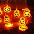 thumbnail image 5 of Spooky Double Pumpkin String Lights, Warm White LED Halloween Lighting, Battery Operated Waterproof Light Strings, Lights for Indoor Outdoor Yard Halloween Party (59in 10 Lights), 5 of 6