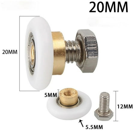 

FANSU 4pcs Shower Room Pulley Bathroom Sliding Glass Door Wheels Nylon Copper Roller