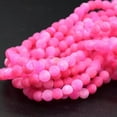 thumbnail image 4 of K-KED Pink Crackle Agate FROSTED Matte Gemstone Round Beads - 6mm 8mm 10mm 12mm-10 mm, 4 of 6