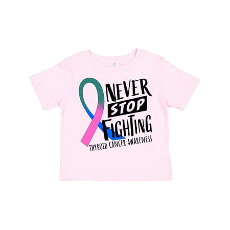 

Inktastic Never Stop Fighting Thyroid Cancer Awareness Ribbon Boys or Girls Toddler T-Shirt