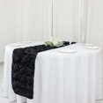thumbnail image 2 of Efavormart Wonderland Rosette Premium Table Runners For Weddings Party Banquets Decor Fit Rectangle and Round Table - Black, 2 of 11