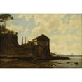 thumbnail image 2 of Ernest Wadsworth Longfellow 24x17 Black Ornate Framed Double Matted Museum Art Print Titled: House on the Shore, 2 of 5