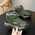 thumbnail image 2 of FYEGRE Boys Winter Lined Ankle Boots Comfortable Warm Sports Sneakers For Toddlers And Kids Outdoor Play Shoes Army Green 9.5-10 Years, 2 of 8