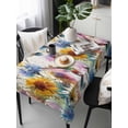 thumbnail image 6 of Hummingbird Table Cloth, Waterproof Tablecloth for Rectangle Tables, Spring Vintage Oil Painting Sunflowers Beige Reusable Washable Fabric Table Cover for Restaurant Kitchen Dining Tables 60"x120", 6 of 9