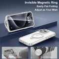 thumbnail image 6 of for iPhone 15 Pro Max Case with Invisible Magnetic Stand, Compatible with Mag-Safe -Grade Protection with Built-in Screen Protector, Shockproof Phone Case for Women Men, Clear, 6 of 6