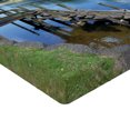 thumbnail image 2 of Ambesonne Outdoor Fitted Sheet, Waikato River Hamilton, Full Size, Green Blue Grey, 2 of 3