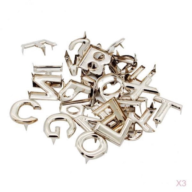 3x 26 Piezas de Aleación de Plata Remache Plano para Artesanía en Cuero Puntas Decorativas