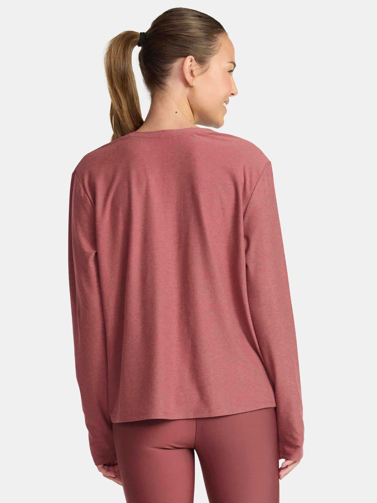 Athletic Works Women's and Women's ButterCore Tee with Long Sleeves, Sizes XS-4X
