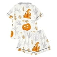 thumbnail image 5 of Gunia Toddler Girls' Halloween Pajama Sets Pumpkin Graphic 2 Piece Button Up Short Sleeve Tops With Shorts Nightwear Pjs Sleepwear White 2-3 Years, 5 of 5