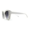 thumbnail image 4 of Super Dripping Huge Rhinestone Full Bling Cat Eye Sunglasses White Smoke, 4 of 4