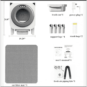 Automatic Cleaning Cat Litter Box 69L Smart Kitty Litter box Self cleaning with Odor Purification System and Waste Bag APP Control Health Monitoring