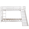 thumbnail image 5 of Tcbosik Twin Over Twin Size Bunk Bed, Wood Bed Frame with Slide, Ladder and Guardrail for Bedroom, Space Saving, White, 5 of 10