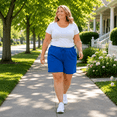 thumbnail image 7 of Turtle Bay New York Womens Interlock Knit cotton Shorts with elastic waistband and adjustable drawstring, 7 of 7
