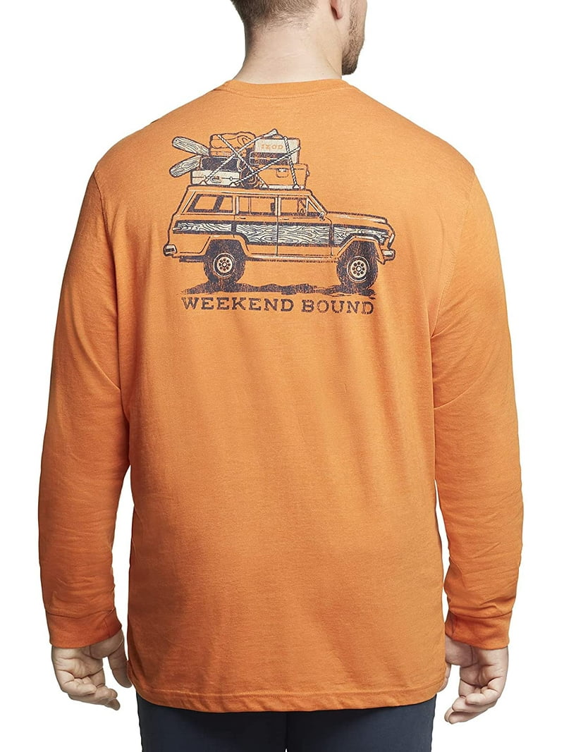 【AMERICANA】 WEEKEND LONG SLEEVE TEE IZOD Saltwater Mens Big & Tall Orange Weekend Bound Long Sleeve