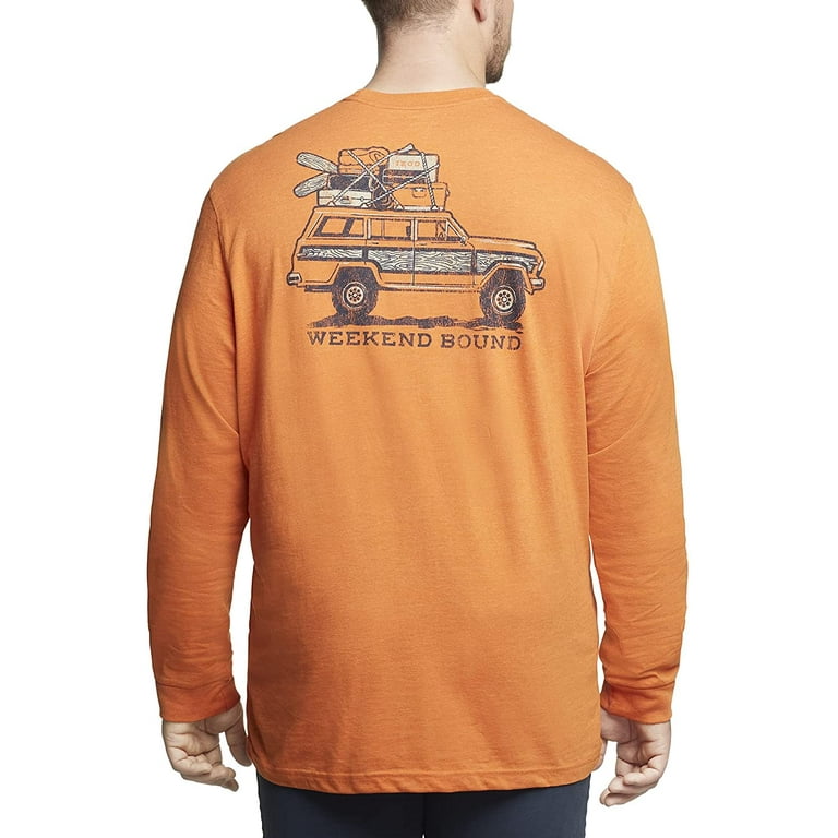 IZOD Saltwater Mens Big Tall Orange Weekend Bound Long Sleeve Shirt 2XLT Walmart