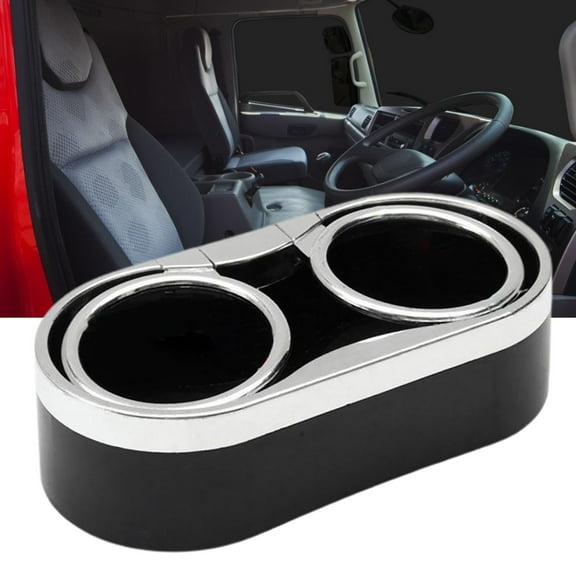 Cheers.US Universal Car Auto Truck Adhesive Mount Cup Drink Holder Organzier Storage Box,Universal, Dual Cup Holder, Pull Ring, Adhesive