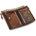 thumbnail image 1 of Genuine Leather Multipurpose Bifold Wallet ID holder - RFID ing - Unisex (Brown), 1 of 5