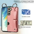 thumbnail image 2 of Allytech Wallet Case for Samsung Galaxy S22, [Card Slot] [Ring Buckle] [Adjustable Wristband with Snap Buckles] Premium PU Leather Kickstand Shockproof Case Cover for Women Men - Pink, 2 of 10