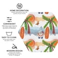 thumbnail image 3 of Honeii Gnome and Surfing print Leather Coaster Set of 4, ideal for safeguarding your furniture from drinks spills and effortless cleanup-Hexagon, 3 of 6