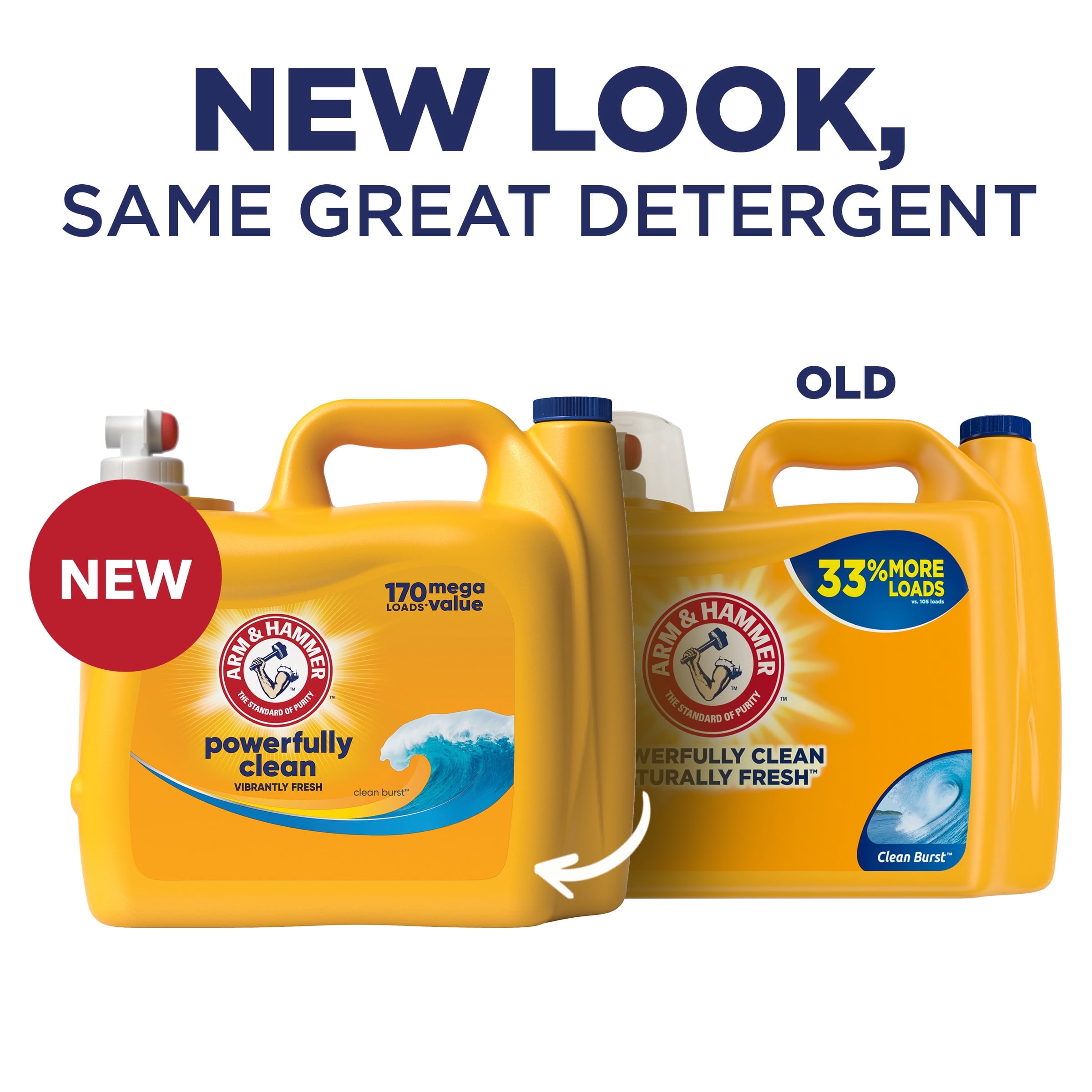 ARM & HAMMER Liquid Laundry Detergent Soap, Clean Burst Fresh, 140 fl oz, 140 Loads