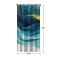 thumbnail image 5 of Teal and Gold Marble Ink Swirls Pattern Shower Curtain 36"x72" ,Bathroom Decorative Shower Curtains Set with 12 Hooks,Modern Waterproof Washable Shower Curtain, 5 of 6