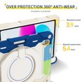 thumbnail image 3 of FJLBDE Case for iPad (A16) 11th/10th Generation 11 inch/10.9 inch 2025/2022 with 360 Kickstand, Shoulder Strap Carrying Protective Cover, Multicolor Blue, 3 of 6