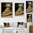 thumbnail image 4 of Designart "Sneaker Fashion in Street Art" Fashion Framed Wall Art - Glam Yellow Fashion Accessories Entryway Framed Wall Art, 4 of 6