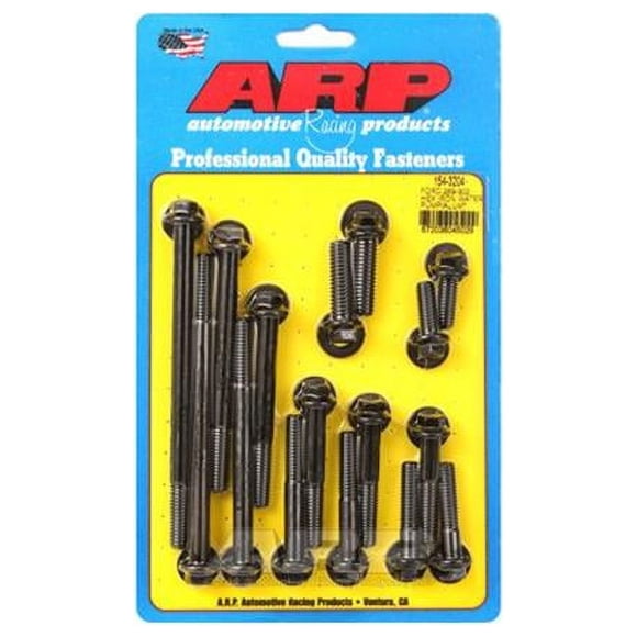 ARP ARP154-3204 0.375 in. Hex Head Timing Cover Bolt Kit for Small Block Ford, Black - Set of 16
