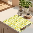 thumbnail image 3 of Yellow Lemon Dish Drying Mat 18x24 Inch Blue Leaves Dish Rack Drainer Mat Kitchen Counter Decor Absorbent Reversible Microfiber Pad Coffee Bar Sink, 3 of 6