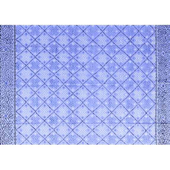 Ahgly Company Indoor Rectangle Abstract Blue Modern Area Rugs, 7' x 9'