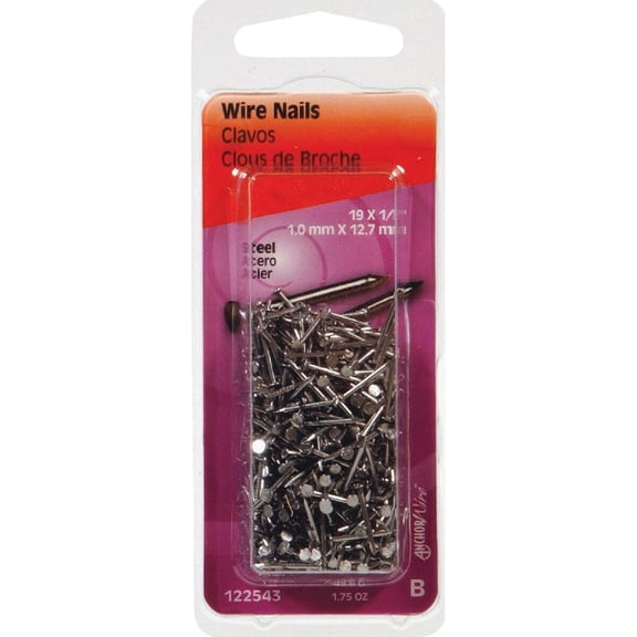 Hillman 122543 Wire Nail, 1/2 in, Steel, Bright