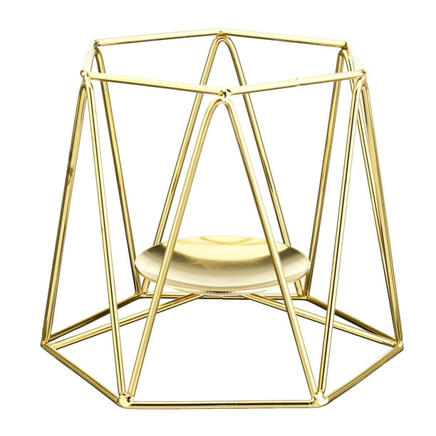 Hexagon Bougie Géométrique Fil Titulaire Chandelier Lumière Lanterne Mariage