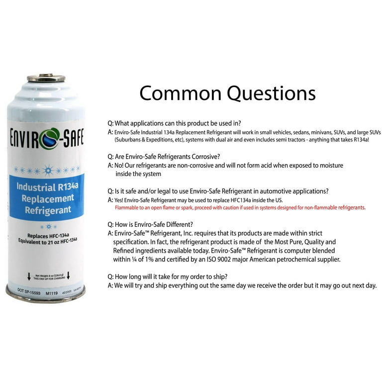 R134a Replacement And Recharging Kit For AC - 12 Cans (6oz
