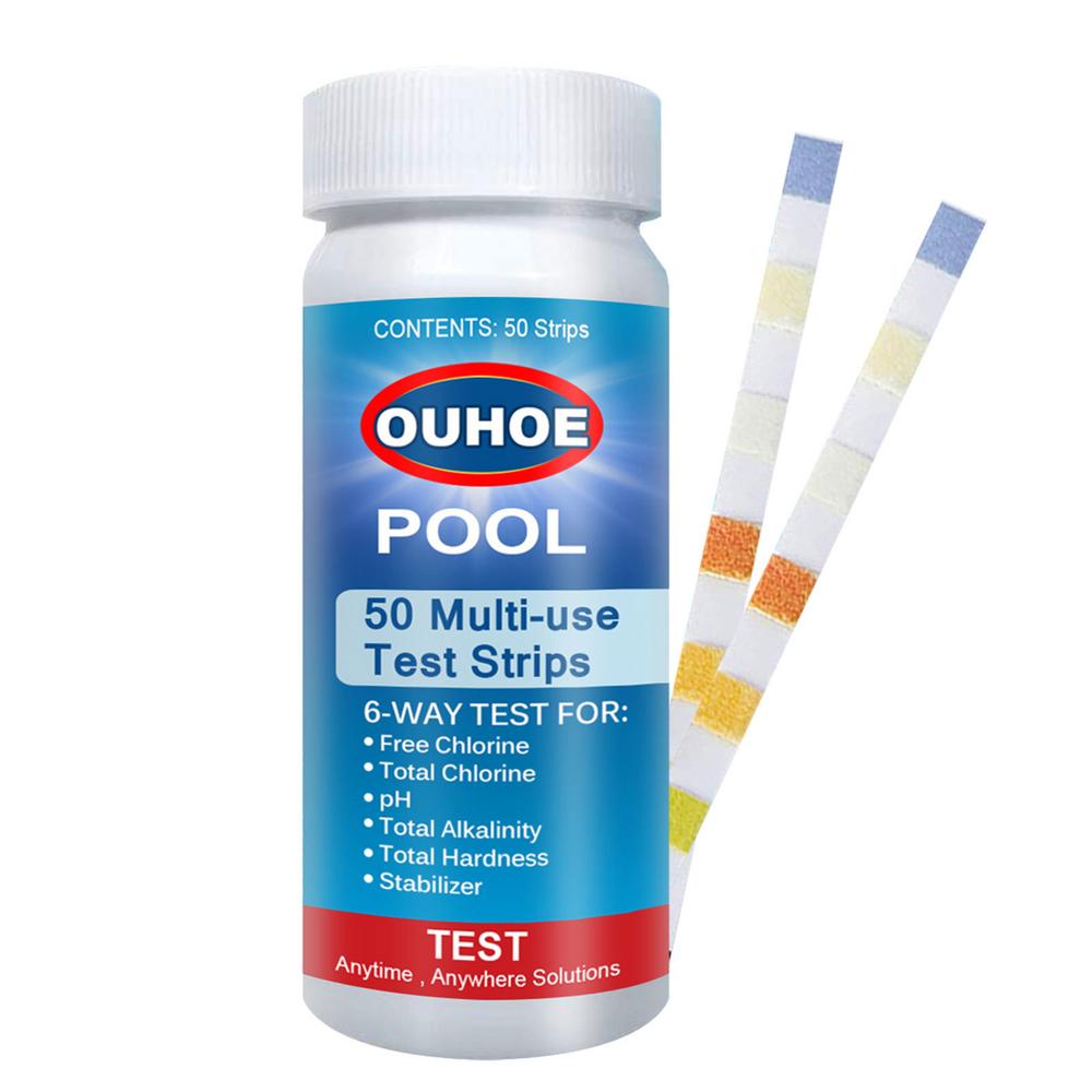 Famure 50pcs Hot Tub Test StripsAccurate Water Quality Test Kit