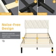thumbnail image 4 of DWVO Queen Upholstered Bed Frame with Adjustable Headboard, Wooden Slats Mattress Foundation with Soundproof Cotton, Beige, 4 of 7