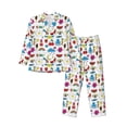 thumbnail image 1 of Fotbe Summer Pattern Long Sleeve Pajama Set for Men,Sleepwear Set,2-piece Loungewear Set,Soft PJs Comfy Nightwear with Pockets-Small, 1 of 7
