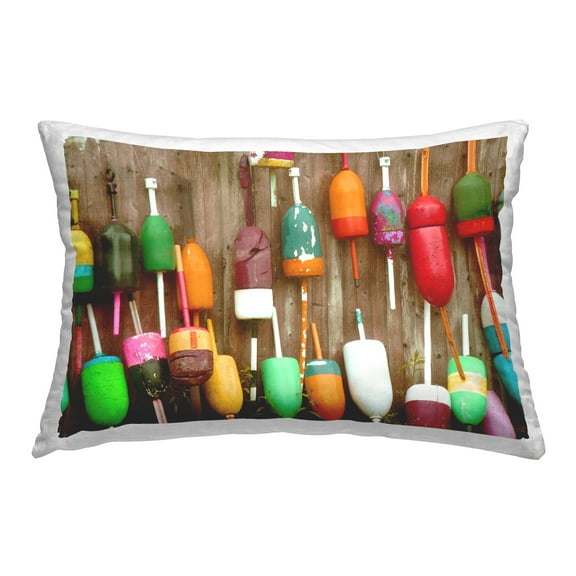 Stupell Industries Rustic Fishing Bobbers Decorative Printed Throw Pillow Design by Lil' Rue