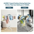 thumbnail image 3 of JAUREE Tripod Clothes Drying Rack, Garment Rack Portable and Foldable Space Saving Laundry Drying poles for Outdoor and Indoor with 20 Clips, 3 of 6