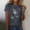 thumbnail image 2 of 2025 Chemise à Manches Longues en Coton pour Femmes à Motif Imprimé Pissenlit Col Rond Chemise à Manches Courtes T-Shirt, 2 of 4